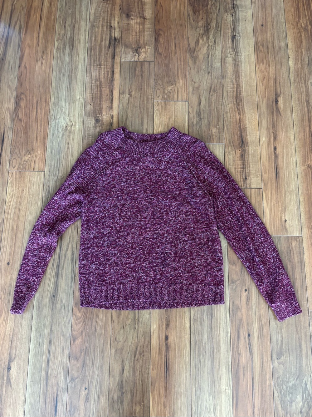 Cozy Marled Wine Crewneck Sweater - Women